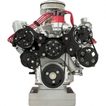 Tru Trac Serpentine System Air, Alt & P/S Ford FE - Black