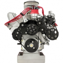 Tru Trac Serpentine System Alt & P/S Only Ford FE - Black