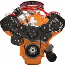 Tru Trac Serp System Air & Alt Only BB Mopar & Hemi - Black