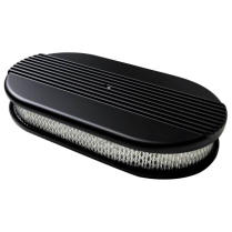 Oval Ribbed Large Air Cleaner - Ribbed Black