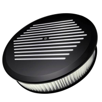 Round Ball Milled 14" Air Cleaner - Black