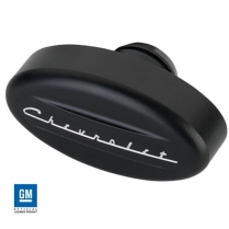 Retro Oval Valve Cover Breather w/Chevrolet Script - Black