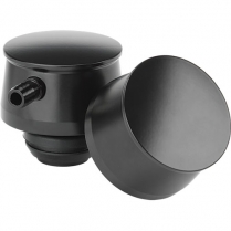 Plain Round PCV Breather w/1-1/4" Hole - Black