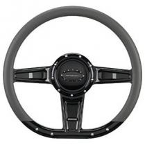 D Shaped Half Wrap Steering Wheel - 14" Camber Black
