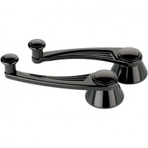 Ball Milled Inside Window Cranks - 49Up GM/Ford - Black