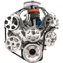 Tru Trac Serp System AC, Alt & PS SB Ford - Polished PS Pump