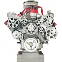 Tru Trac Serp System A/C, Alt & PS Ford FE - Polished