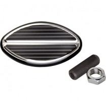 <N/A> Oval Street Rod Style Brake/Clutch Pedal - Black Anod