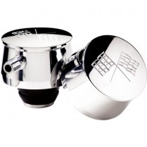 Cross Flags Round Valve Cover Breather w/1-1/4" - Polished
