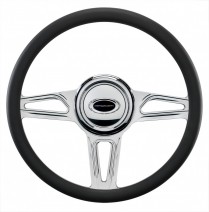 Interceptor Half Wrap Steering Wheel - Polished 14"