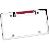 Plain License Plate Frame with 3rd Brake Light - Polished