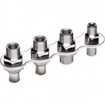 4-Port A/C Heat In-Line Bulkhead - Polished