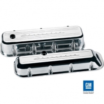 Chevy Script Tall Valve Covers for BB Chevy - Polished
