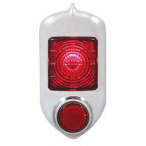 1951-52 Chevy Tail Light Assembly Red Lens & Chrome Bezel