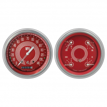1951-52 Chevy V8 Red Steelie 4-5/8" Speed Tach & Quad