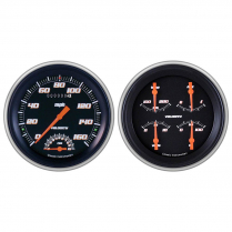 1951-52 Chevy Velocity Black 4-5/8" Speed Tach & Quad - Ford