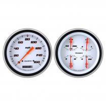 1951-52 Chevy Velocity White 4-5/8" Speedo & Quad Kit