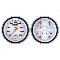 1951-52 Chevy Velocity White 4-5/8" Speed Tach & Quad