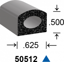 D-Shaped Rubber Seal .500" H x .625" W with Adhesive