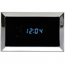 1957 Chevy Car VFD Clock with Chromed Bezel - Blue Lens