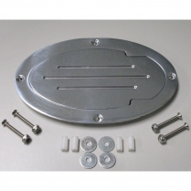 Oval Grooved Fuel Door - Polished