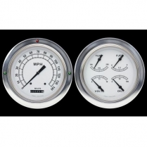 1954-55 Chevy P/U Classic White 4-5/8" Speedo/Quad Kit
