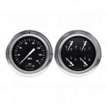 1954-55 Chevy P/U Hot Rod Black 4-5/8" Speedo/Quad Kit