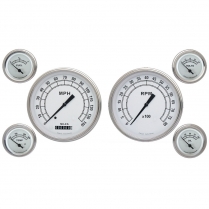 Classic White 4-5/8" Speedo, 4-5/8" Tach, 2-1/8" - SLC