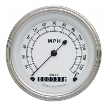 Classic White 3-3/8" Speedo 140 MPH - SLC