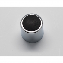 Dimmer Switch Cover in Chrome with Black Rubber Insert