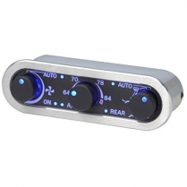 VA Gen 4 Horiz Chrome 3 Knob Climate Control - Black/Blue