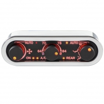 VA Gen 4 Horiz Chrome 3 Knob Climate Control - Black/Red