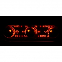 VA Gen 4 Horiz Chrome 3 Knob Climate Control - Satin/Red