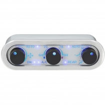 VA Gen 4 Horiz Satin 3 Knob Climate Control - Satin/Blue