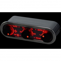 VA Gen 4 Horiz Satin 3 Knob Climate Control - Satin/Red