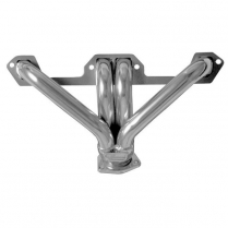 1930-41 Mopar SB 318-360 Black Hugger Headers - Silver