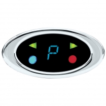 Elliptical Chrome Digital Gear Shift Indicator - Blue Lens