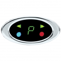 Elliptical Chrome Digital Gear Shift Indicator - Green Lens