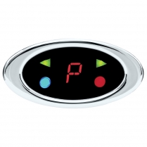 Elliptical Chrome Digital Gear Shift Indicator - Red Lens