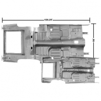 1969-70 Mustang Complete Floor with Weld Thru Primer