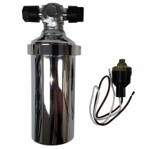 A/C Receiver Dryer with Binary Safety Switch - Chrome