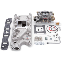Ford SB 289-302 Performer Satin Intake Manifold & Carb Kit