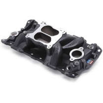 Chevy SB Black Coated Performer Air Gap Intake Manifold