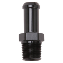 Straight Hose End 3/8" NPT to 1/2" Barb - Black Anodized