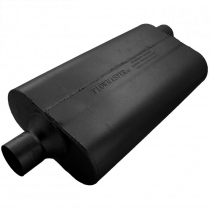 50 Delta Flow 2-1/4" Muffler Center & OS Out - Black Alum