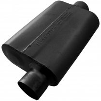 40 Delta Flow 3" Muffler Offset In & Center Out - Black
