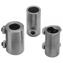 Steel 3/4" Smooth x 3/4-36 Spline x 1" OD Steering Coupler
