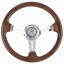 Woody's III 3-Spoke Mahogany & Chrome Steering Wheel