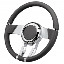 Waterfall 13.8" Dark Grey Leather Covered Steering Wheel