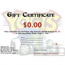 Yogi's Inc, Gift Certificate - $25-$250